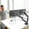 j5create JTSA102 ergonomiškas dviejų monitorių laikiklis, juodas, spaustuvas/įvorė, 16 kg