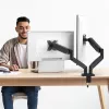 j5create JTSA102 ergonomiškas dviejų monitorių laikiklis, juodas, spaustuvas/įvorė, 16 kg