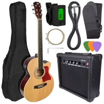 V-TONE EAG SET NT - rinkinys (4/4 elektroakustinė gitara, natūrali + stiprintuvas)