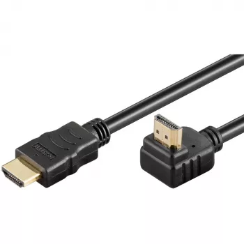 Goobay HDMI 2.0 90° kampuotas laidas su Ethernet 4K 60Hz 5 m Juodas