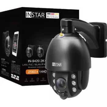 PTZ IP stebėjimo kamera Instar IN-9420 (modelis 14091) 2K+ 2560x1440, WLAN, LAN, PoE, IP66, juoda