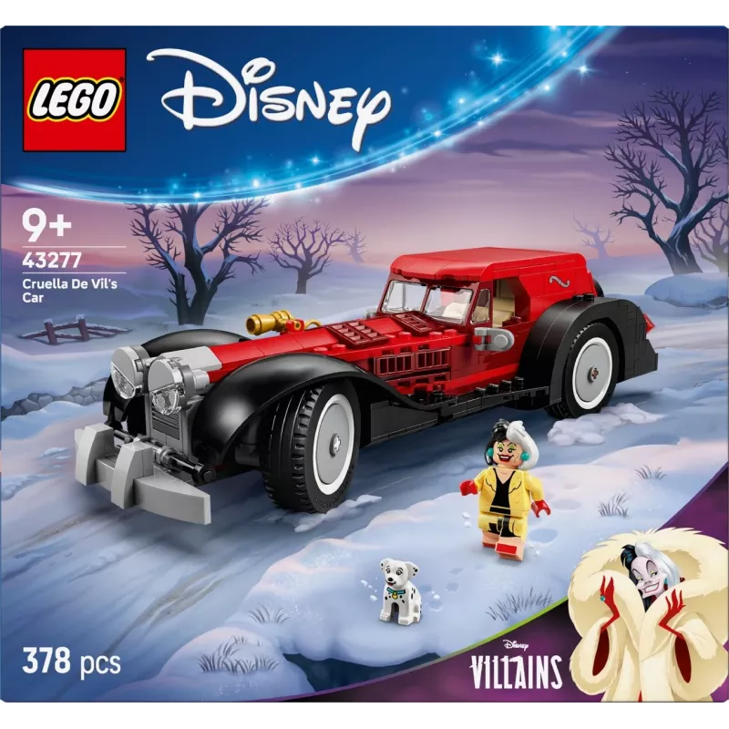 LEGO rinkinys „Piktoji Disnėjaus ponia“ automobilis 43277 – kolekcinis modelis