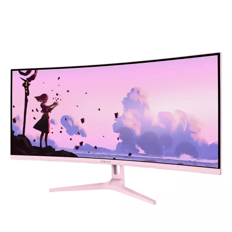 Lenktas kompiuterinis monitorius Arozzi Nova 34 colių (86,4 cm) 3440×1440 21:9 LED 1 ms Rožinis