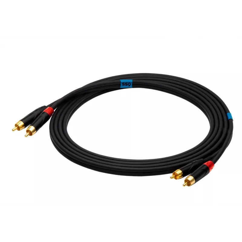 SSQ RCARCA2 SS-1432 Laidas 2x RCA - 2x RCA 2 m Juodas
