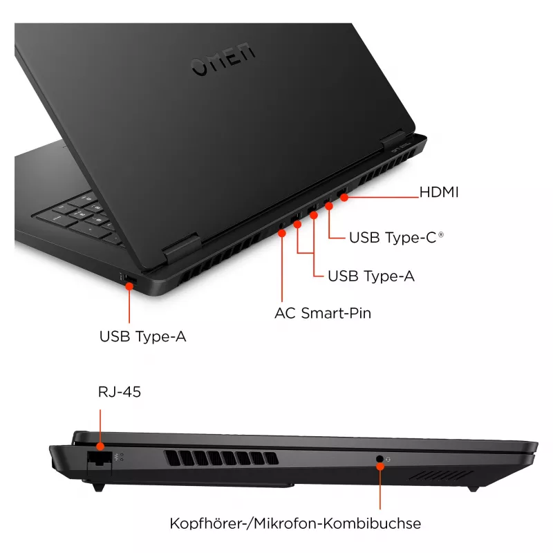 HP OMEN 17-db1176ng žaidimų nešiojamas kompiuteris – 17,3 colio FHD 144Hz, Ryzen AI 7, 32GB RAM, 1TB SSD, RTX 5070 (BZ9E8EA#ABD)