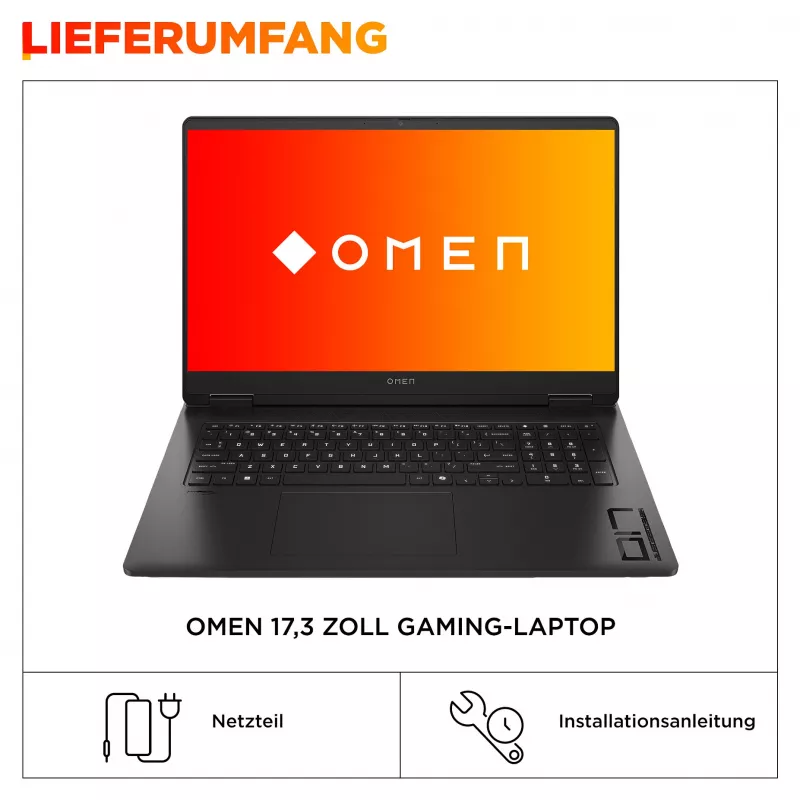 HP OMEN 17-db1176ng žaidimų nešiojamas kompiuteris – 17,3 colio FHD 144Hz, Ryzen AI 7, 32GB RAM, 1TB SSD, RTX 5070 (BZ9E8EA#ABD)