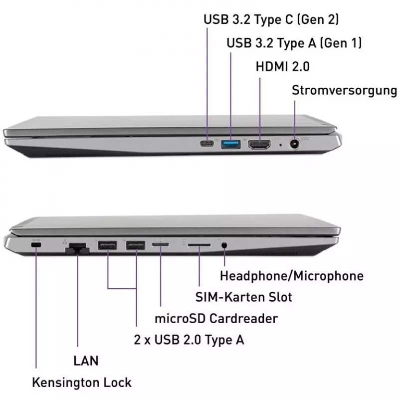 TERRA MOBILE 1500P R5-7430U W11P nešiojamas kompiuteris, sidabrinis
