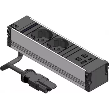 Bachmann CONI 2xCEE7/3 1xUSB A/C 22W 0,2m GST18 juodas (912.233)