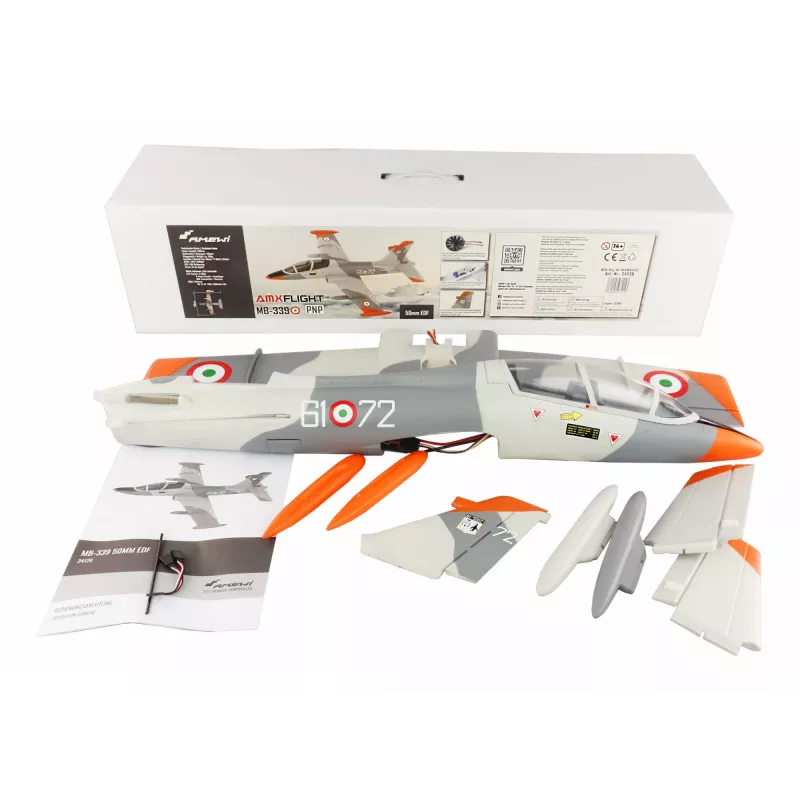 Radijo valdymo lėktuvas Amewi MB-339 elektrinis variklis, modelis, Rekomenduojamas amžius 14+, Svoris 0,5 kg