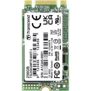 Transcend MTE460T-I 256 GB vidinis M.2 PCIe NVMe SSD 2242 3.0 x2 (TS256GMTE460T-I)