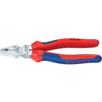 Knipex kombinuotosios replės su galios užspaudimu, l.180mm, chromuotos, daugiakomponentė rankena
