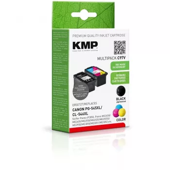 KMP MULTIPACK C97V - 2er-Pack - Hohe Ergiebigkeit - Schwarz, Farbe (Cyan, Magenta, Gelb) - kompatibel - Tintenpatrone (Alternative zu: Canon 8286B001,