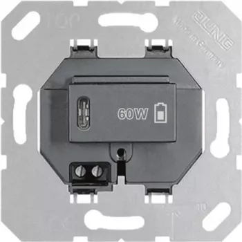 JUNG JG USB PD60 C SW USB įkroviklis PD 1xType-C juodas (USBPD60CSW)