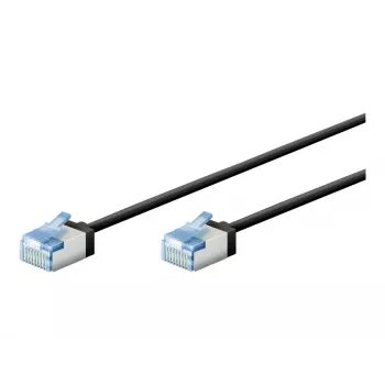 Goobay Ultra-Flexible CAT 6A Patch Cable slim U/FTP juodas - itin trumpas kištukas (74315)