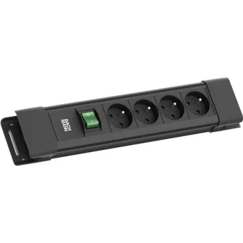 Maitinimo blokas Bachmann CONNECTUS 4xUTE 1xSchalter 2.0m CEE7/7 Juodas