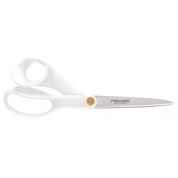 Fiskars F061200487 biuro žirklės, tiesus pjūvis, nerūdijantis plienas, balta