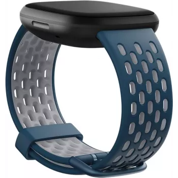Fitbit FB174SBNVGYL – dirželis – mėlyna/pilka – Sense, Versa 3 – aliuminis, silikonas, nerūdijantis plienas