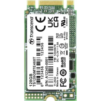 Transcend MTE460T 128 GB vidinis M.2 PCIe NVMe SSD 2242 PCIe NVMe 3.0 x2 pramoninis TS128GMTE460T