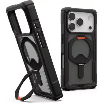 UAG Urban Armor Gear Plasma XTE dėklas su MagSafe ir atrama | Apple iPhone 17 Pro | juoda/pop oranžinė | 114527114097