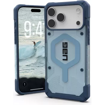 UAG Urban Armor Gear rinkinys: Pathfinder MagSafe dėklas ir nuimamas dirželis, skirtas Apple iPhone 17 Pro Max, mėlynas (permatomas) ir juodas/grafitas, 1145521BV03