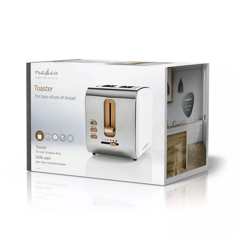 Skrudintuvas Nedis KABT510EWT — 2 plytelės, nerūdijančio plieno korpusas, 900 W, baltas