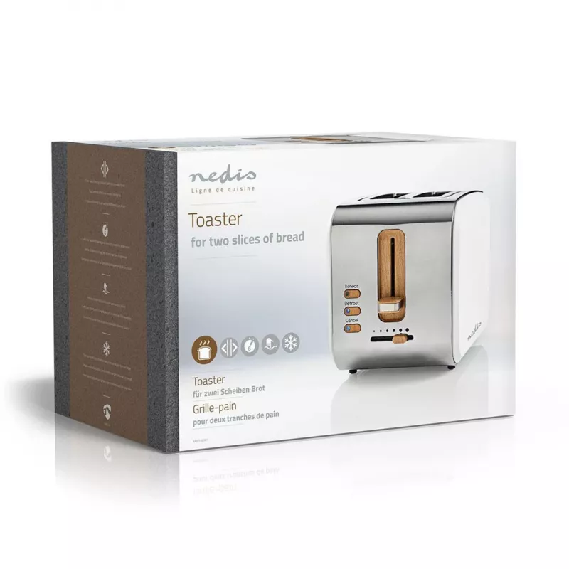 Skrudintuvas Nedis KABT510EWT — 2 plytelės, nerūdijančio plieno korpusas, 900 W, baltas