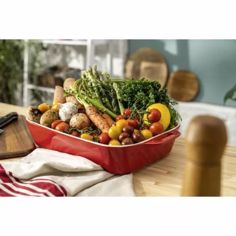 ZWILLING Staub Keraminis stačiakampis kepimo indų rinkinys 3 vnt., raudona, iki 300°C