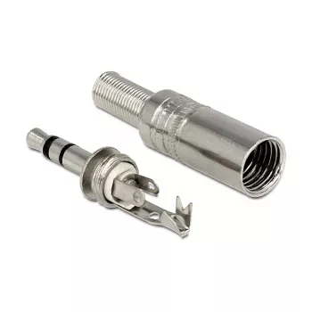 Kištukinis jungiklis DELOCK 65532, 3,5 mm metalinis, sidabrinis