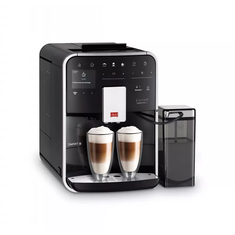 Espresso kavos aparatas MELITTA Barista Smart TS – 1,8 L vandens bakas, dvigubas snapelis, TFT ekranas, priima maltą kavą, 1450 W, juodas