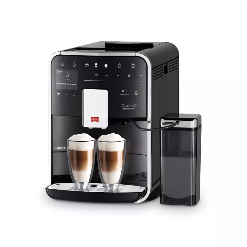Espresso kavos aparatas MELITTA Barista Smart TS – 1,8 L vandens bakas, dvigubas snapelis, TFT ekranas, priima maltą kavą, 1450 W, juodas