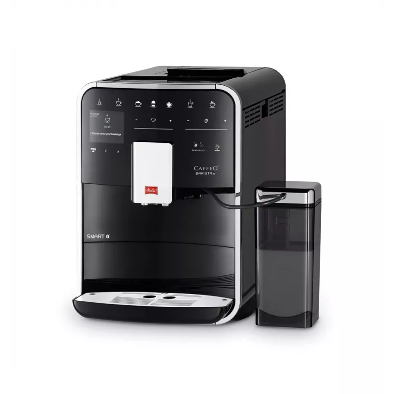 Espresso kavos aparatas MELITTA Barista Smart TS – 1,8 L vandens bakas, dvigubas snapelis, TFT ekranas, priima maltą kavą, 1450 W, juodas