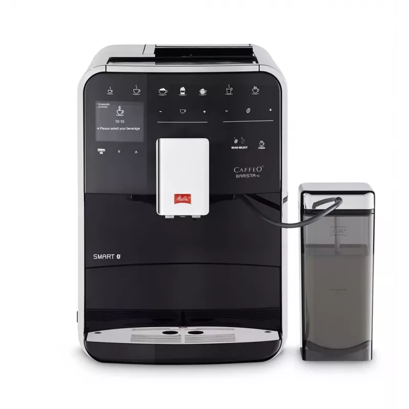 Espresso kavos aparatas MELITTA Barista Smart TS – 1,8 L vandens bakas, dvigubas snapelis, TFT ekranas, priima maltą kavą, 1450 W, juodas