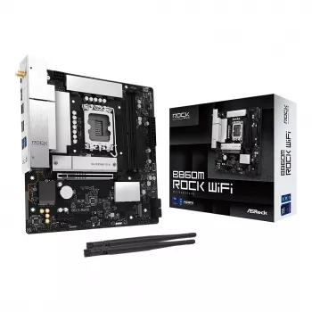 Motininė plokštė ASRock B860M Rock WiFi (mATX, Intel LGA 1851, DDR5, HDMI, DisplayPort)