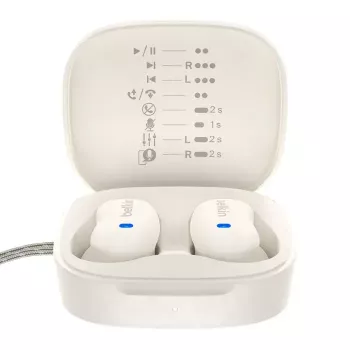 Ausinės Belkin SoundForm Anywhere – į ausį dedamos, laidinės ir belaidės (USB-C, Bluetooth), baltos, 4 g