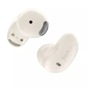 Ausinės Belkin SoundForm Anywhere – į ausį dedamos, laidinės ir belaidės (USB-C, Bluetooth), baltos, 4 g