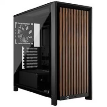 CORSAIR FRAME 4000D RS Wood Mid-Tower PC korpusas — juodas/riešutas