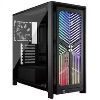 Corsair FRAME 4000X RS vidutinio bokšto korpusas juodas RGB ventiliatoriai 4x RS120 PWM