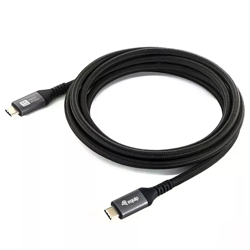 EQUIP USB4 Gen 2x2 C–C laidas 3,0 m, PD 100 W, 4K/60 Hz, 20 Gbps, juodas