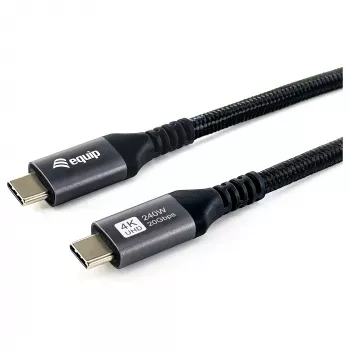 EQUIP USB4 Gen 2x2 C–C laidas 3,0 m, PD 100 W, 4K/60 Hz, 20 Gbps, juodas