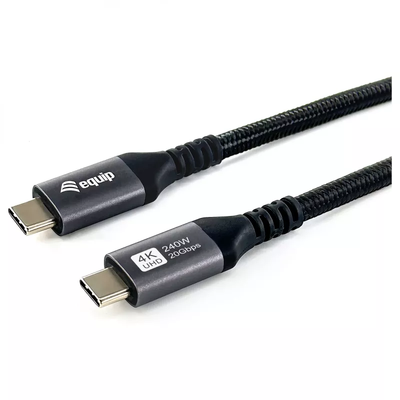 EQUIP USB4 Gen 2x2 C–C laidas 3,0 m, PD 100 W, 4K/60 Hz, 20 Gbps, juodas