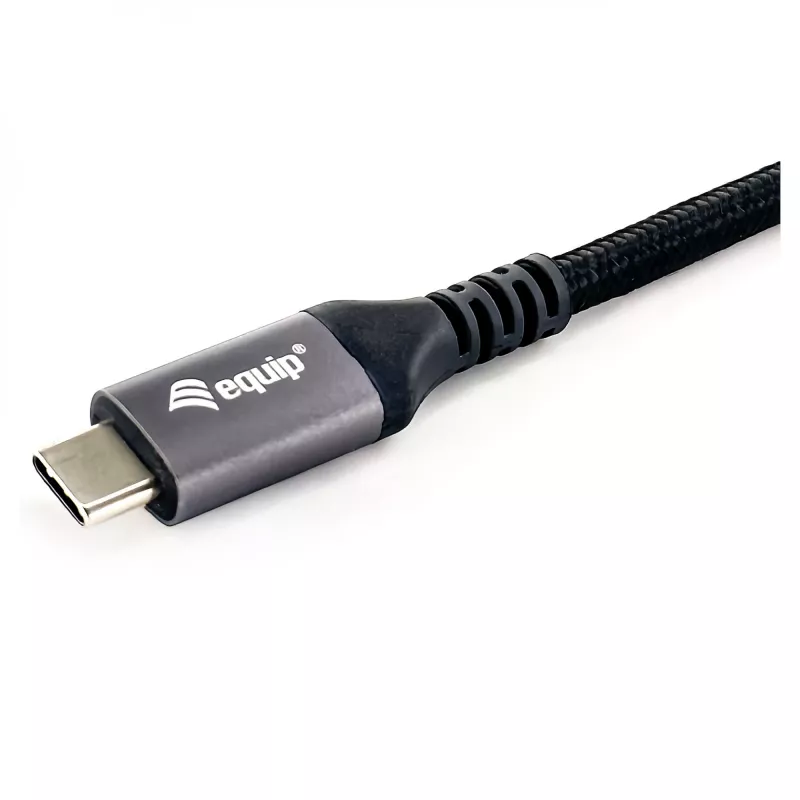 USB4 Gen3x2 C–C laidas EQUIP 128380, 0,5 m, PD 3.1 240 W, 40 Gbps, 8K/60 Hz, juodas