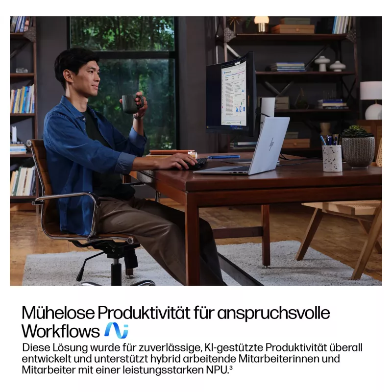 HP EliteBook 8 G1i 14 colių Next Gen AI nešiojamas kompiuteris Core Ultra 7 258V 32GB 1TB SSD QWERTZ DE
