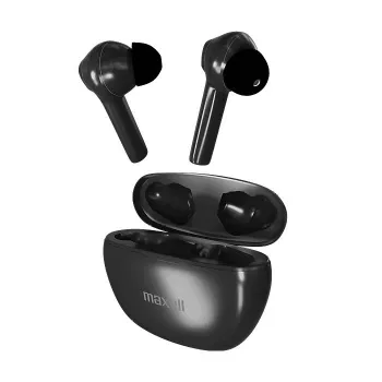 Belaidės ausinės „Maxell Dynamic+“ su įkrovimo dėklu, juodos