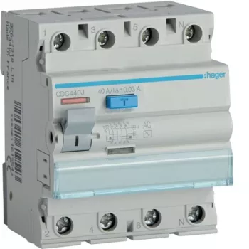 Relė apsauginė nuo nuotėkio Hager CD441J 30 mA 4×40 A AC