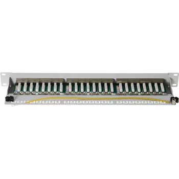 Patch panel helos 146867 RJ-45 24 prievadai, pilka RAL 7035