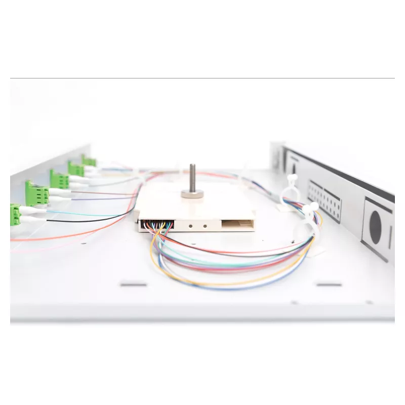 Šviesolaidžių sujungimo dėžė DIGITUS DN-96330/9APC 1U, 6x LC-APC DX, OS2, polimeras/plienas, šviesiai pilka