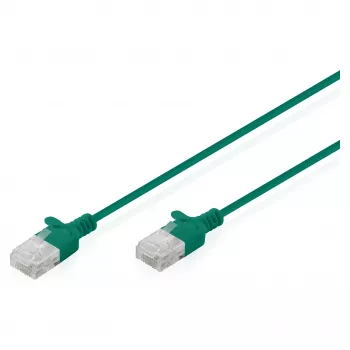 Slim CAT6 U-UTP jungiamasis kabelis DIGITUS, 0,3 m, žalias