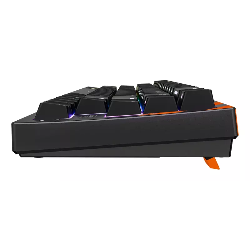 Mechaninė žaidimų klaviatūra Cherry K5 Pro TMR Compact — 65% QWERTY US, laidinė USB, RGB, juoda/oranžinė