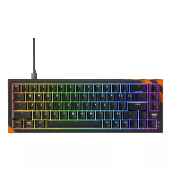 Mechaninė žaidimų klaviatūra Cherry K5 Pro TMR Compact — 65% QWERTY US, laidinė USB, RGB, juoda/oranžinė