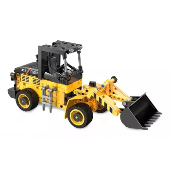Konstruktorius ratinis krautuvas Jamara CaDA Wheel Loader Bricks, 403 detalės, nuo 8 m., juoda/geltona